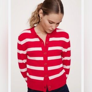 Banana Republic Relaxed Cashmere Cardigan Striped